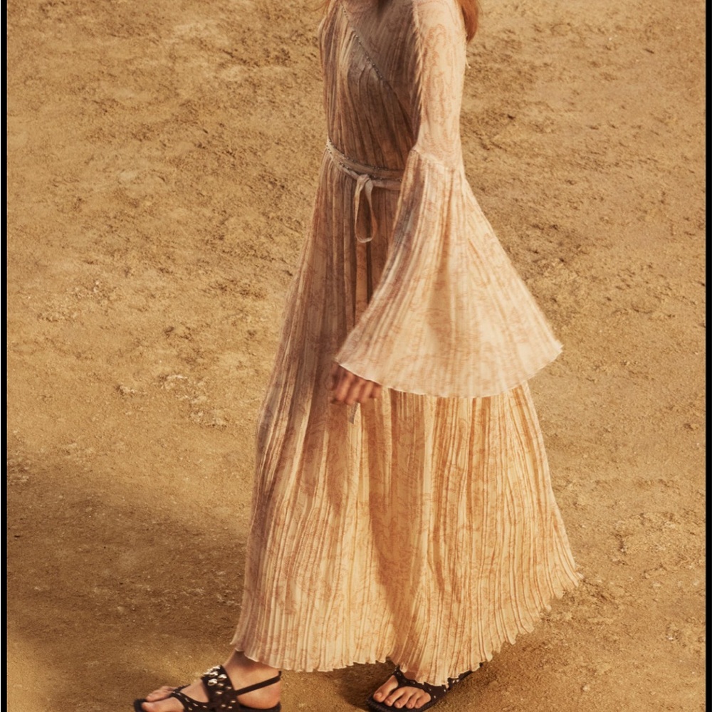 Zara limited edition pleated midi dress